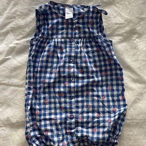 Carters Gingham Floral Bubble Romper